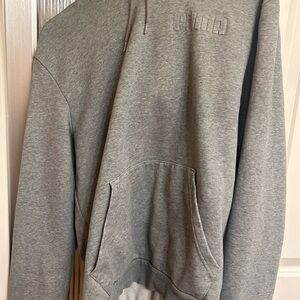 Puma Gray Embroidered Logo Hoodie